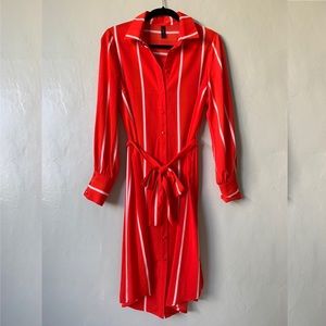 Y.A.S red striped shirt dress